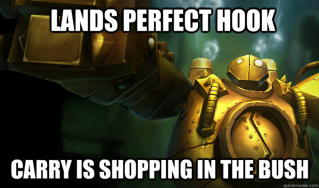 lands perfect hook Carry is shopping in the bush  Bad Luck Blitzcrank