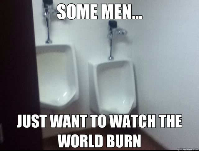 SOME MEN... JUST WANT TO WATCH THE WORLD BURN  some men urinal