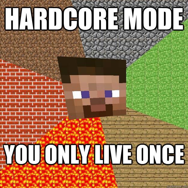 Hardcore MOde You Only Live Once  Minecraft