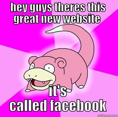 HEY GUYS THERES THIS GREAT NEW WEBSITE  IT'S CALLED FACEBOOK Slowpoke