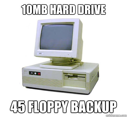 10MB HArd drive 45 floppy backup  Your First Computer