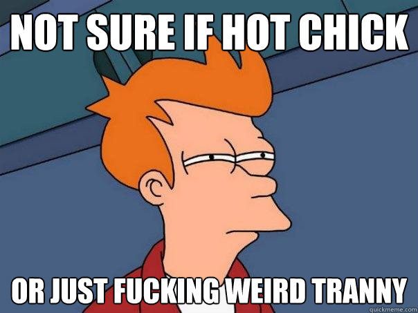 Not sure if hot chick or just fucking weird tranny  Futurama Fry