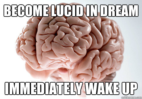 BECOME LUCID IN DREAM IMMEDIATELY WAKE UP   Scumbag Brain