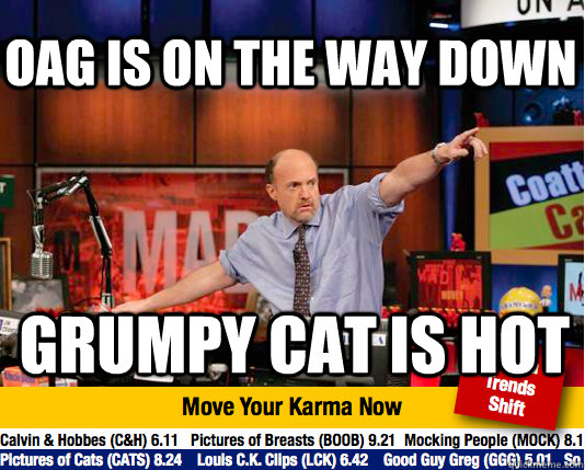 OAG is on the way down Grumpy cat is hot  Mad Karma with Jim Cramer