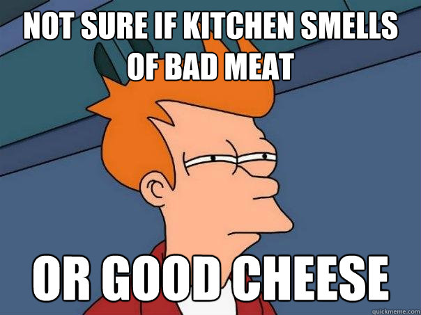 Not sure if kitchen smells of bad meat or good cheese - Not sure if kitchen smells of bad meat or good cheese  Misc