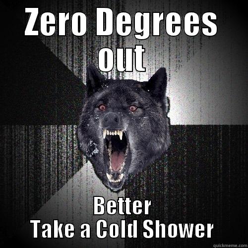 ZERO DEGREES OUT BETTER TAKE A COLD SHOWER Insanity Wolf