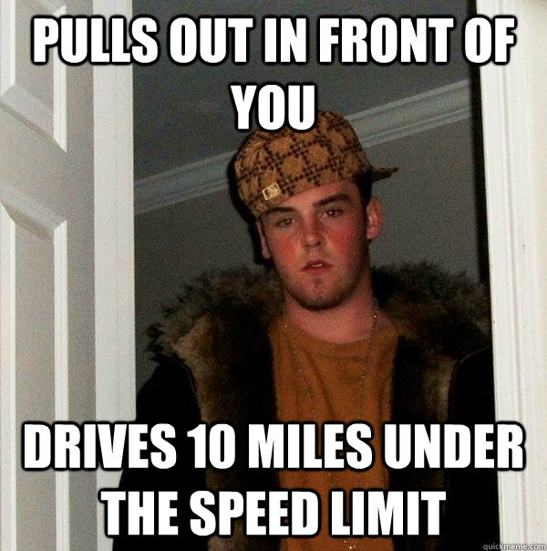 Pulls out in front of you Drives 10 miles under the speed limit  Scumbag Steve