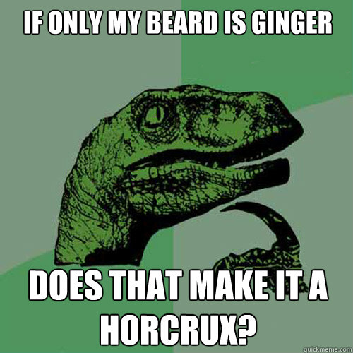 if only my beard is ginger does that make it a horcrux?  Philosoraptor