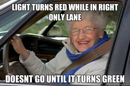 Light turns red while in right only lane doesnt go until it turns green  South Florida Driver