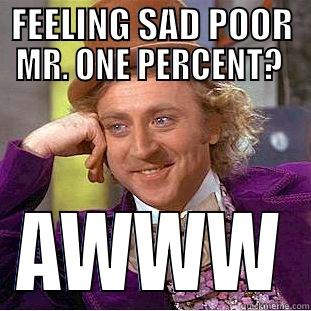 FEELING SAD POOR MR. ONE PERCENT?  AWWW Creepy Wonka