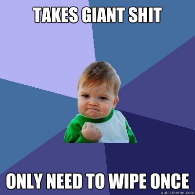 takes giant shit only need to wipe once - takes giant shit only need to wipe once  Success Kid