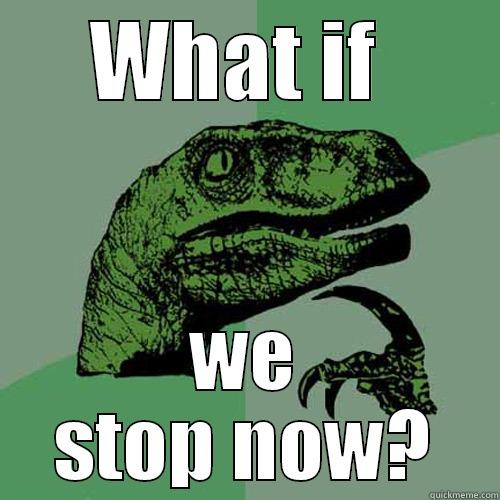 what if - WHAT IF  WE STOP NOW? Philosoraptor