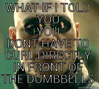 farts stink - WHAT IF I TOLD YOU.  YOU DONT HAVE TO CURL DIRECTLY IN FRONT OF THE DUMBBELLS Matrix Morpheus