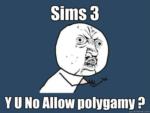 Sims 3 Y U No Allow polygamy ?  Y U No