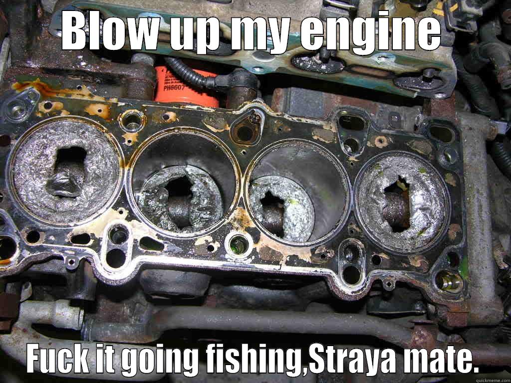 BLOW UP MY ENGINE FUCK IT GOING FISHING,STRAYA MATE. Misc