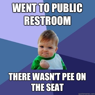 Went to public restroom There wasn't pee on the seat  Success Kid