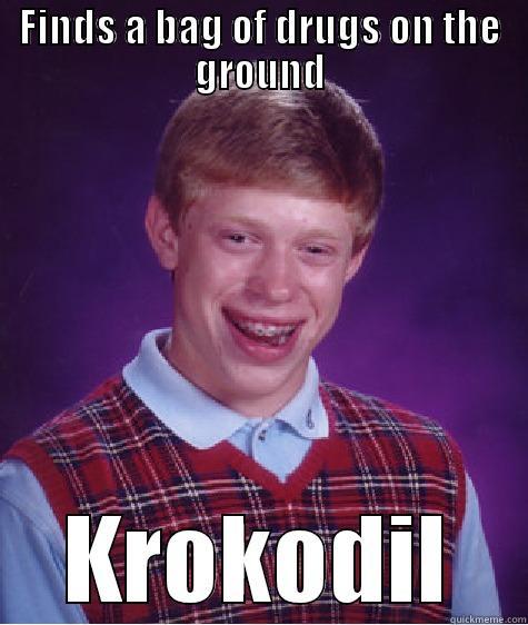 FINDS A BAG OF DRUGS ON THE GROUND KROKODIL Bad Luck Brian