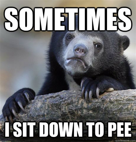 sometimes i sit down to pee  Confession Bear