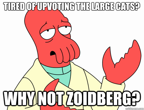 Tired of upvoting the Large cats? why not Zoidberg?  Why Not Zoidberg