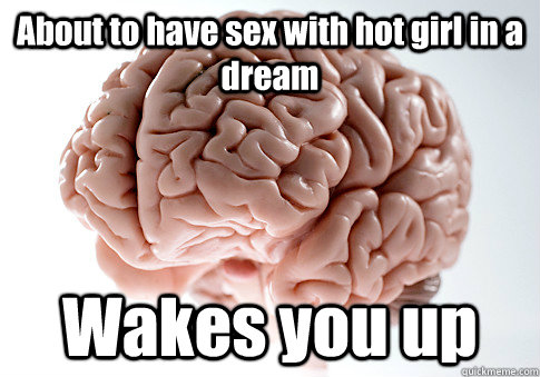 About to have sex with hot girl in a dream Wakes you up   - About to have sex with hot girl in a dream Wakes you up    Scumbag Brain