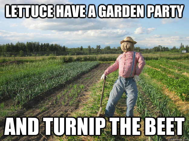 Lettuce have a garden party and turnip the beet  Scarecrow