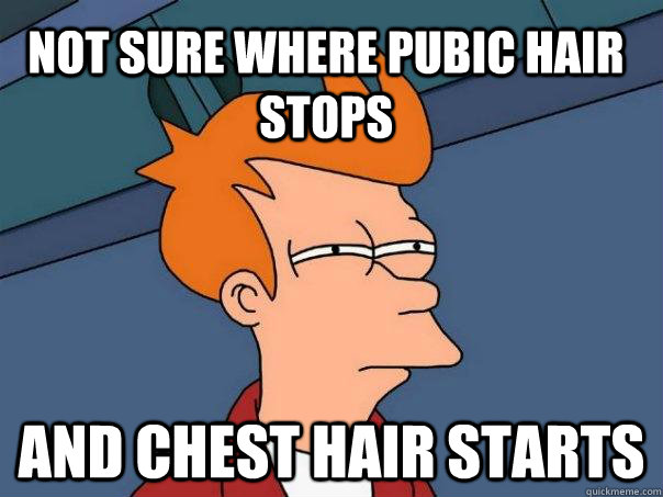 Not sure where pubic hair stops And chest hair starts  Futurama Fry