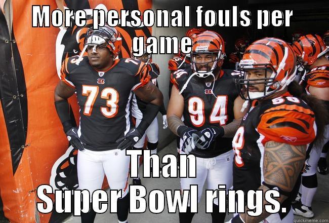 Bengals blunder - MORE PERSONAL FOULS PER GAME THAN SUPER BOWL RINGS. Misc