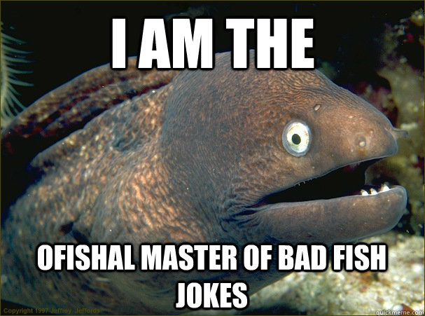 I am the ofishal master of bad fish jokes  Bad Joke Eel