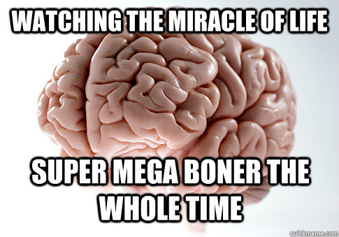 Watching The Miracle of Life Super mega boner the whole time  Scumbag Brain