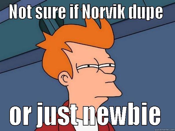 NOT SURE IF NORVIK DUPE OR JUST NEWBIE Futurama Fry