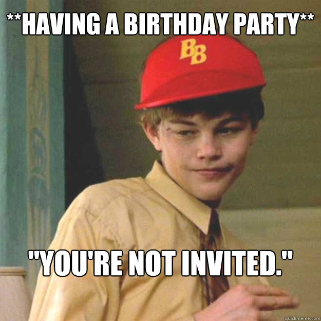 **having a birthday party** 