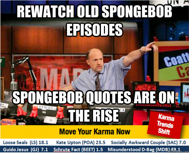 Rewatch Old Spongebob episodes Spongebob quotes are on the rise  Jim Kramer with updated ticker