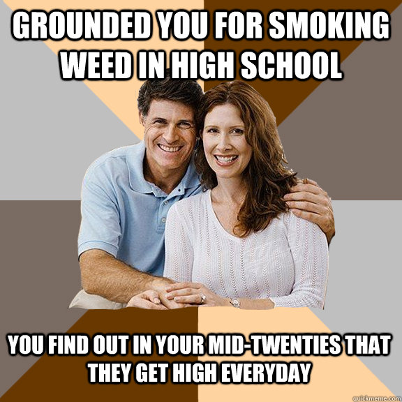 Grounded you for smoking weed in high school You find out in your mid-twenties that they get high everyday  Scumbag Parents