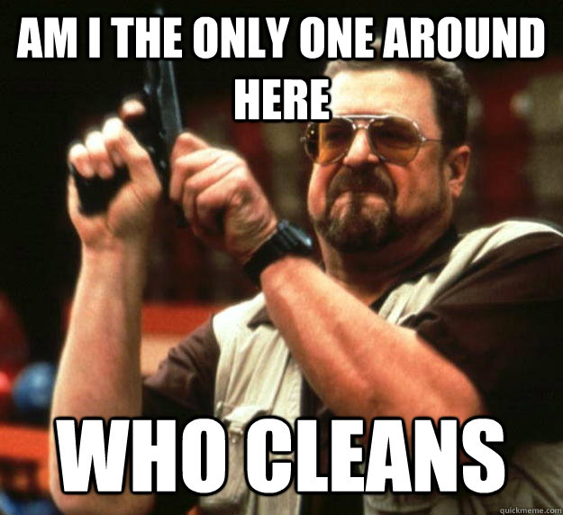 am I the only one around here who cleans  Angry Walter