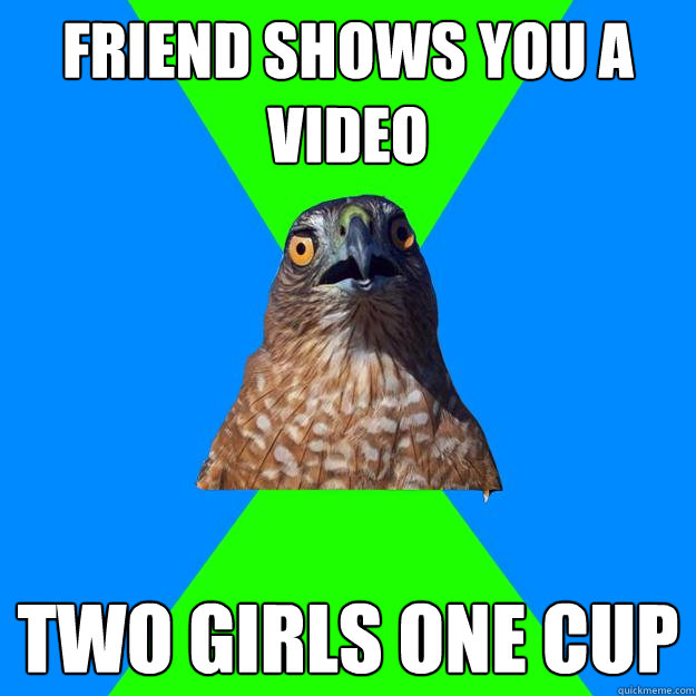 Friend shows you a video two girls one cup  Hawkward