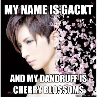 My name is Gackt and my dandruff is cherry blossoms  Gackt1