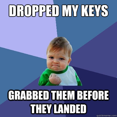 Dropped my Keys Grabbed them before they landed  Success Kid