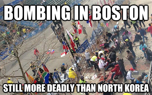 Bombing in boston still more deadly than north korea  - Bombing in boston still more deadly than north korea   boston bombing