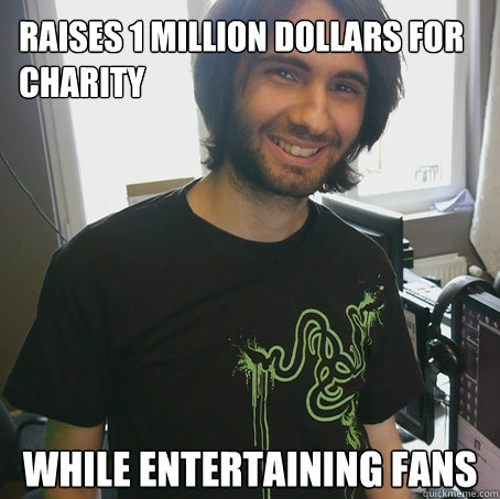 Raises 1 million dollars for charity While entertaining fans - Raises 1 million dollars for charity While entertaining fans  Misc