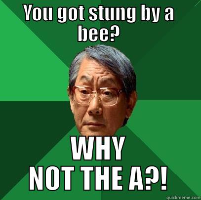 YOU GOT STUNG BY A BEE? WHY NOT THE A?! High Expectations Asian Father