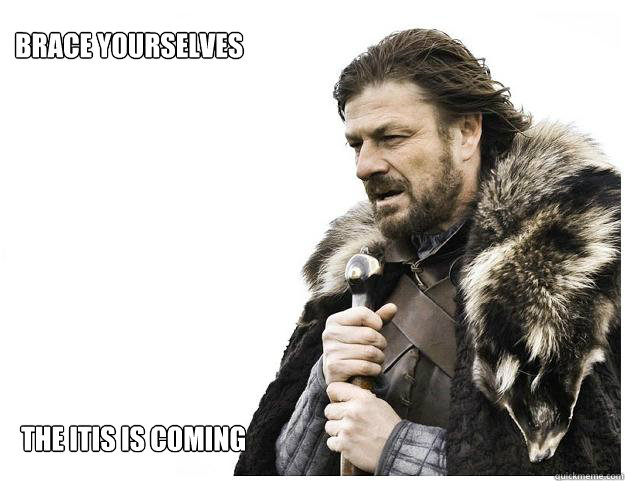 Brace yourselves
 The Itis is Coming  Imminent Ned