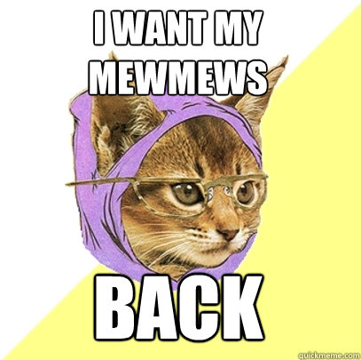 i want my mewmews back  Hipster Kitty