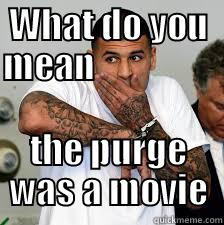 WHAT DO YOU MEAN                        THE PURGE WAS A MOVIE Misc