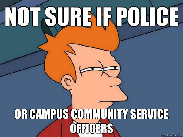 Not sure if police or campus community service officers - Not sure if police or campus community service officers  Futurama Fry