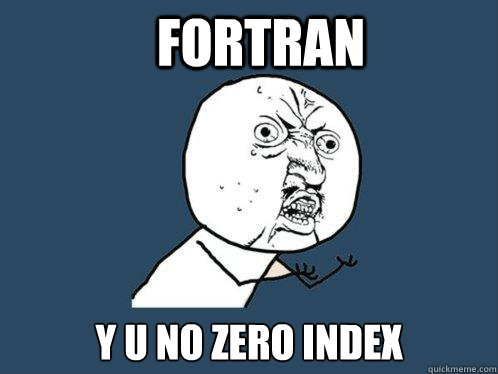 FORTRAN y u no zero index  Y U No