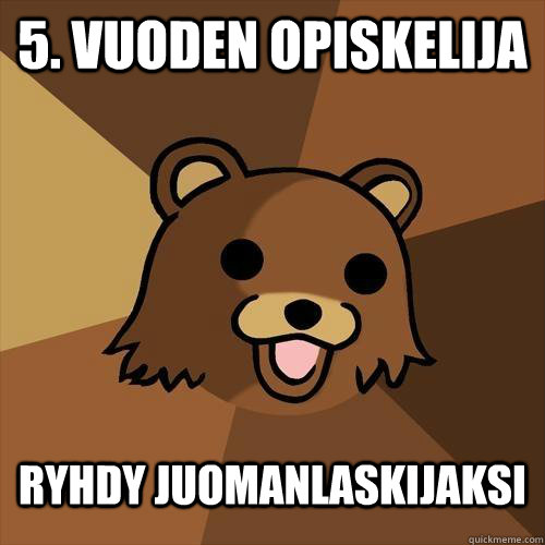 5. vuoden opiskelija Ryhdy juomanlaskijaksi - 5. vuoden opiskelija Ryhdy juomanlaskijaksi  Pedobear