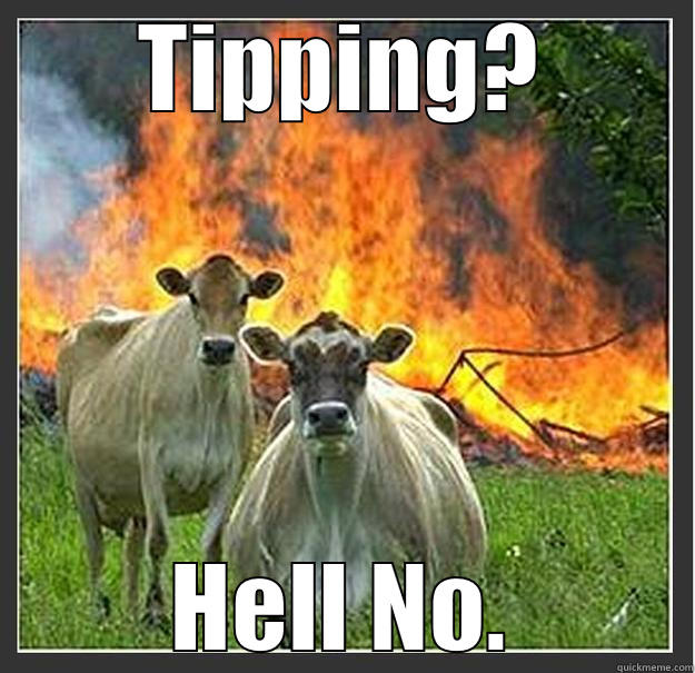 Evil cows2 - TIPPING? HELL NO. Evil cows