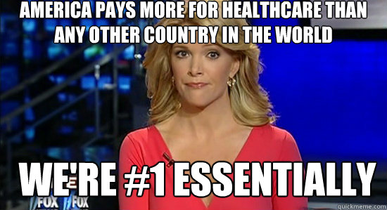 America pays more for healthcare than any other country in the world We're #1 essentially  
