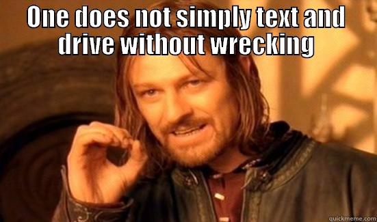 ONE DOES NOT SIMPLY TEXT AND DRIVE WITHOUT WRECKING  Boromir