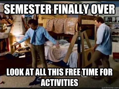 Semester finally over Look at all this free time for activities   step brothers